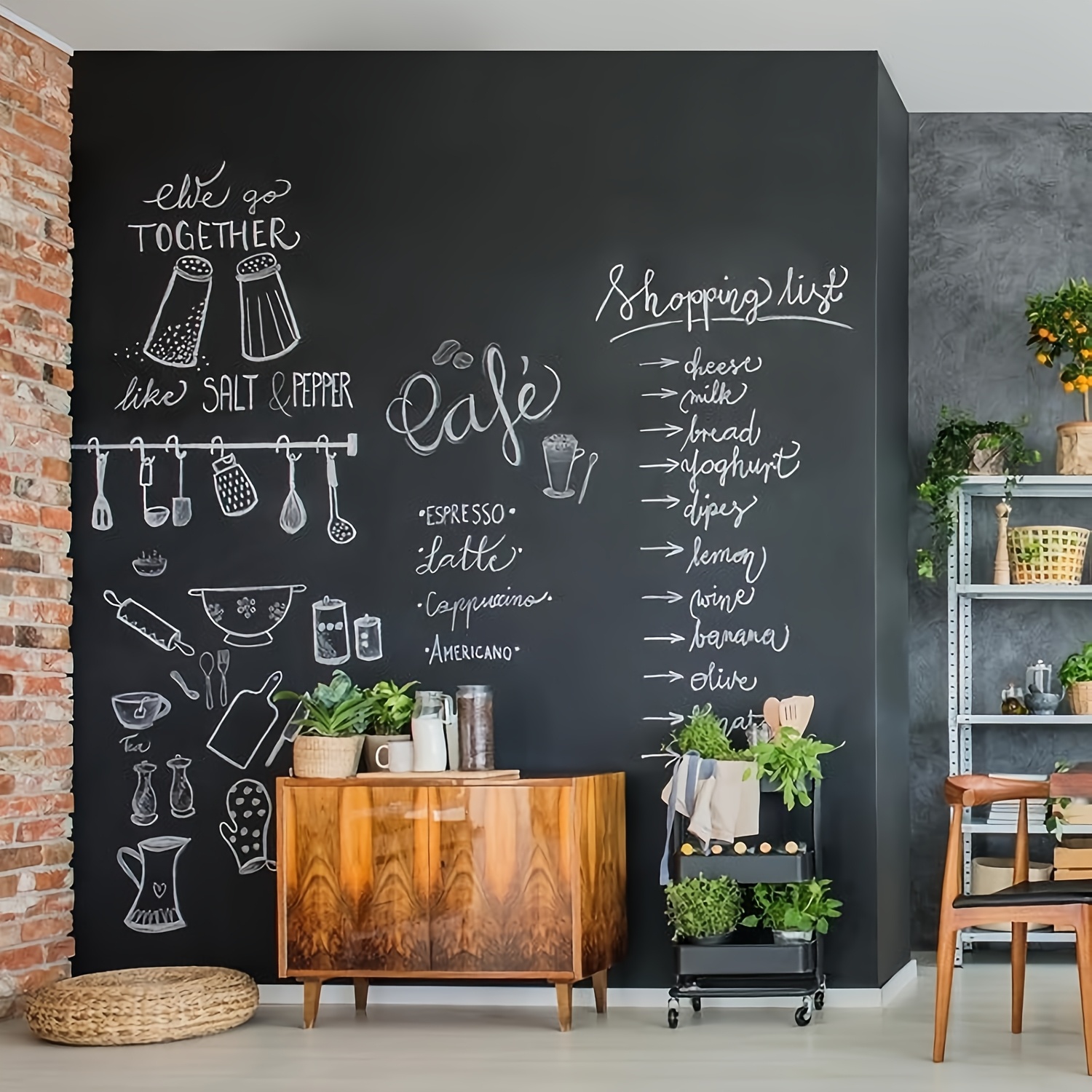 1 rolle große selbstklebende tafel-wandsticker - abnehmbar, mit 10 stück   und einem trockenen wischtuch, aus dickem vinyl-material, 90 cm x 200 cm,   zum schreiben und zeichnen, für den einsatz in büros und zur heimdekoration