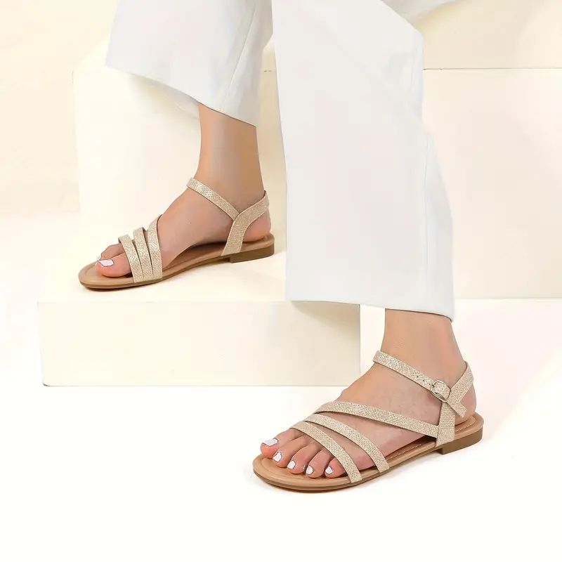 strappy sandals women dressy summer flat sandals back strap - Temu strappy sandals women dressy summer flat sandals back strap - Temu