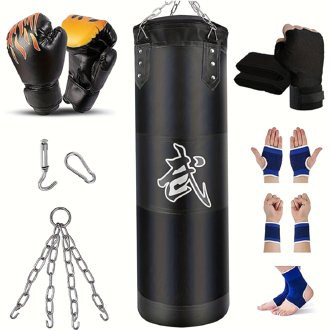 heavy   punching bag for adults complete boxing set including gloves wraps chain and ceiling hook suitable for mma kickboxing boxing karate muay thai and taekwondo