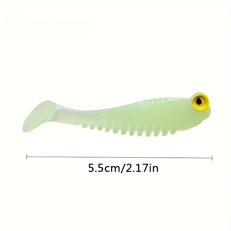 TEMU [20-pack Glow Lures] 20-pack -the-dark Soft Silicone Fishing Lures| 2.1-inch Wobbling Swimbait, Pouch Pack Set For Hunting And Fishing
