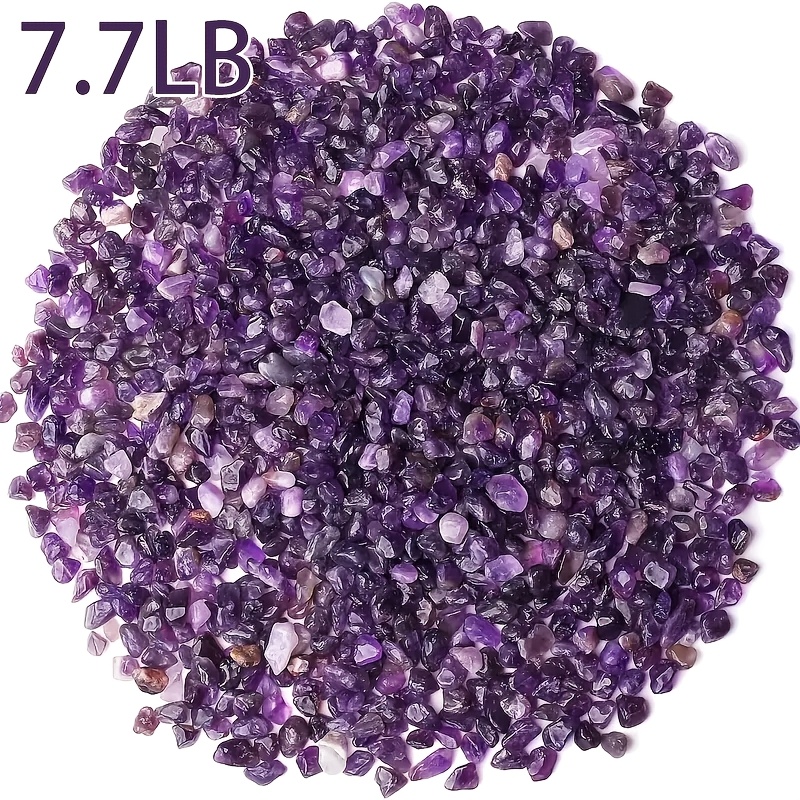 TEMU 3.3/5.5/7.7lb Amethyst Gravel, Amethyst Jewelry For Home Decor, For Fish Tank And Flower Pots, Crystal , Size 7-9mm, Halloween & Christmas Gifts