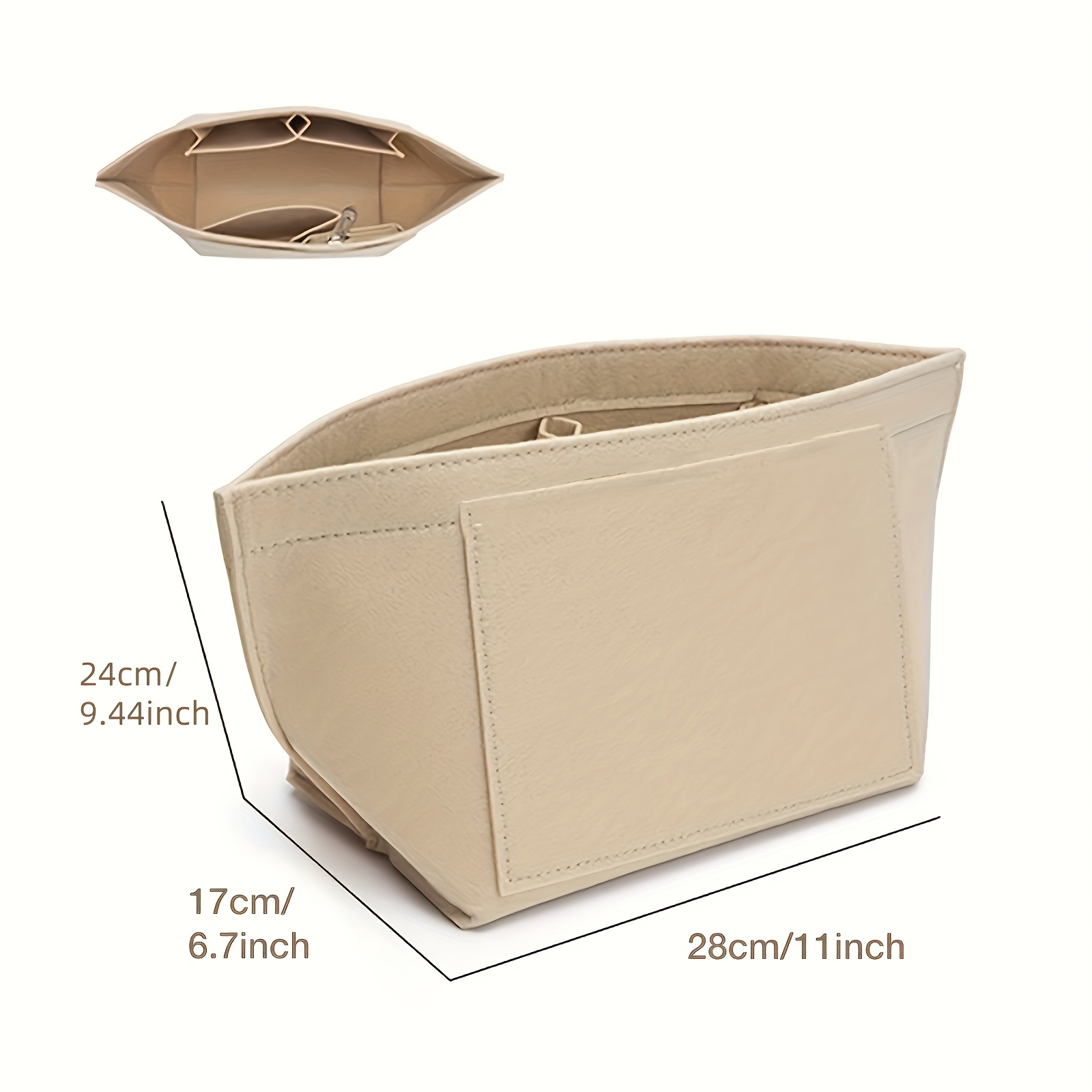 E-shop 1 Stück Filz-Einlage Taschenorganizer für Damen Tote Handtasche, tragbare Kosmetik Reisetasche, , Stoff mit weichem, glattem Filz, großes