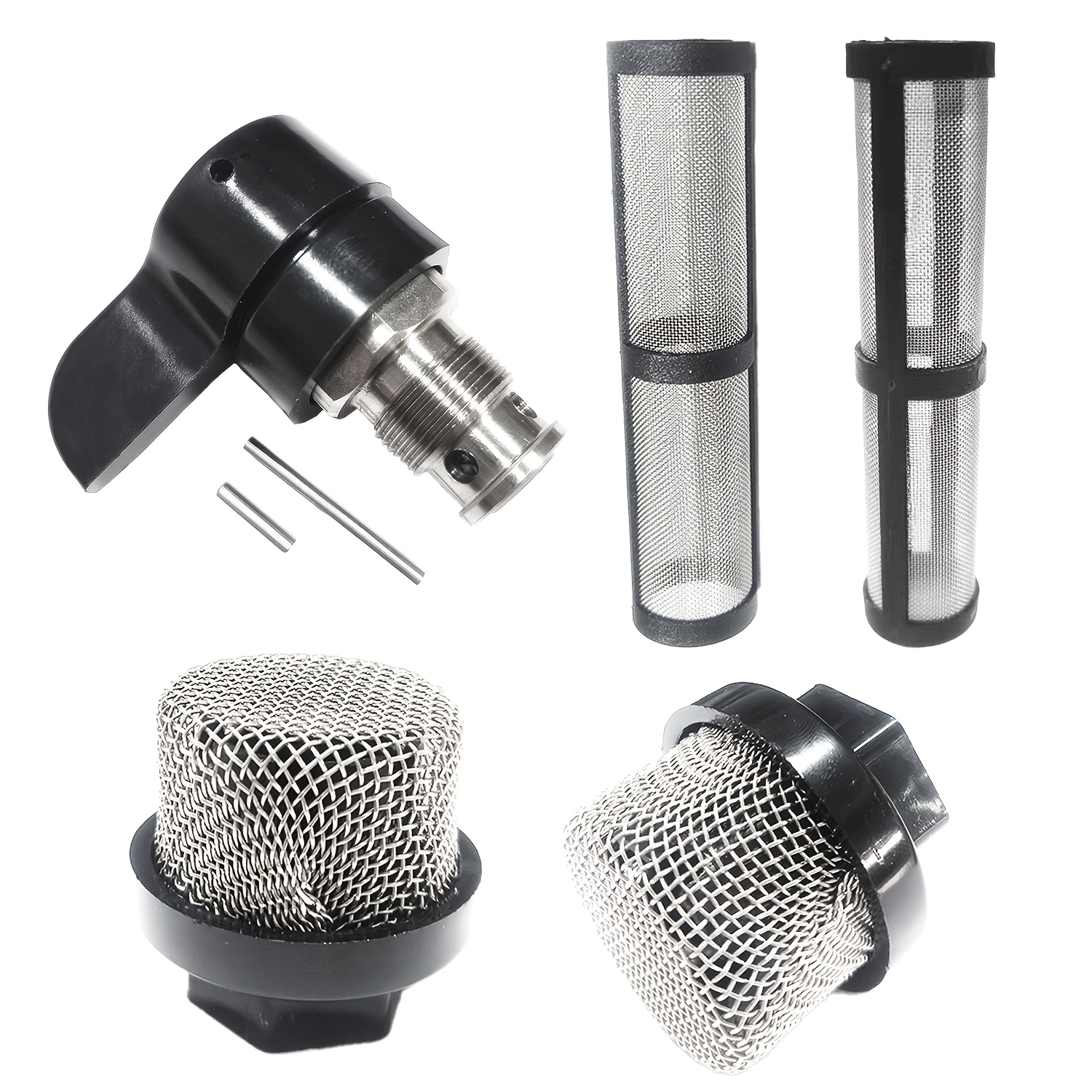 TEMU 5pcs Compatible For Graco Filter & Valve Assembly With Prime Spray Valve 235014, Drain Valve & Filter Set 246385/246384 Suitable For Graco 210,