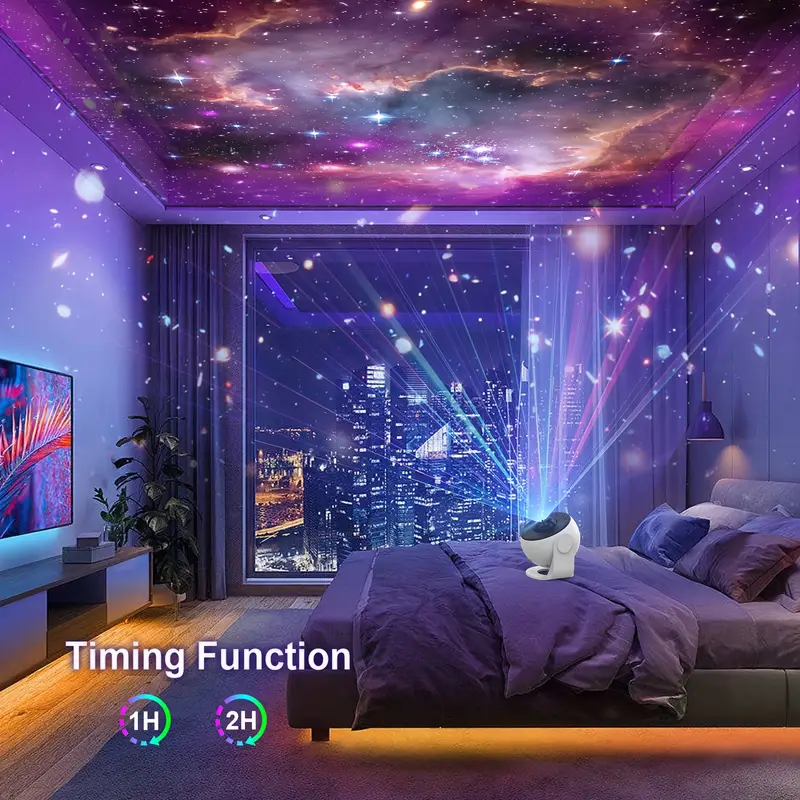 starry sky projection lamp with 13 high definition film sheets for bedroom and living room atmosphere details 6