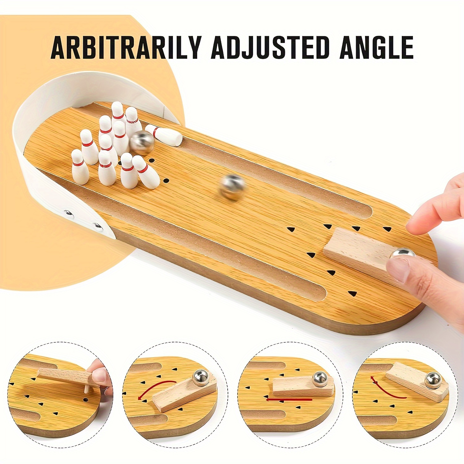 mini bowling set wooden tabletop bowling game table toy tabletop bowling home bowling   colleague desktop gift 5