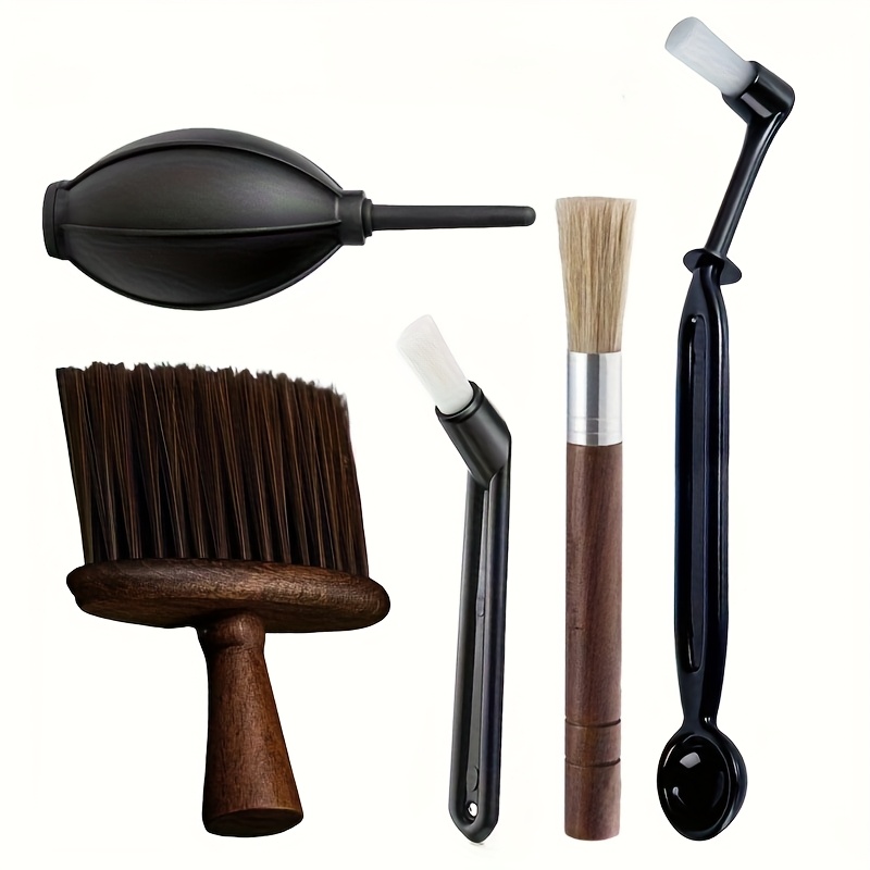 TEMU Kit profesional de limpieza para máquina de café con dos opciones de 5/6 piezas, que cepillo de limpieza de madera para molinillo, cepillo de