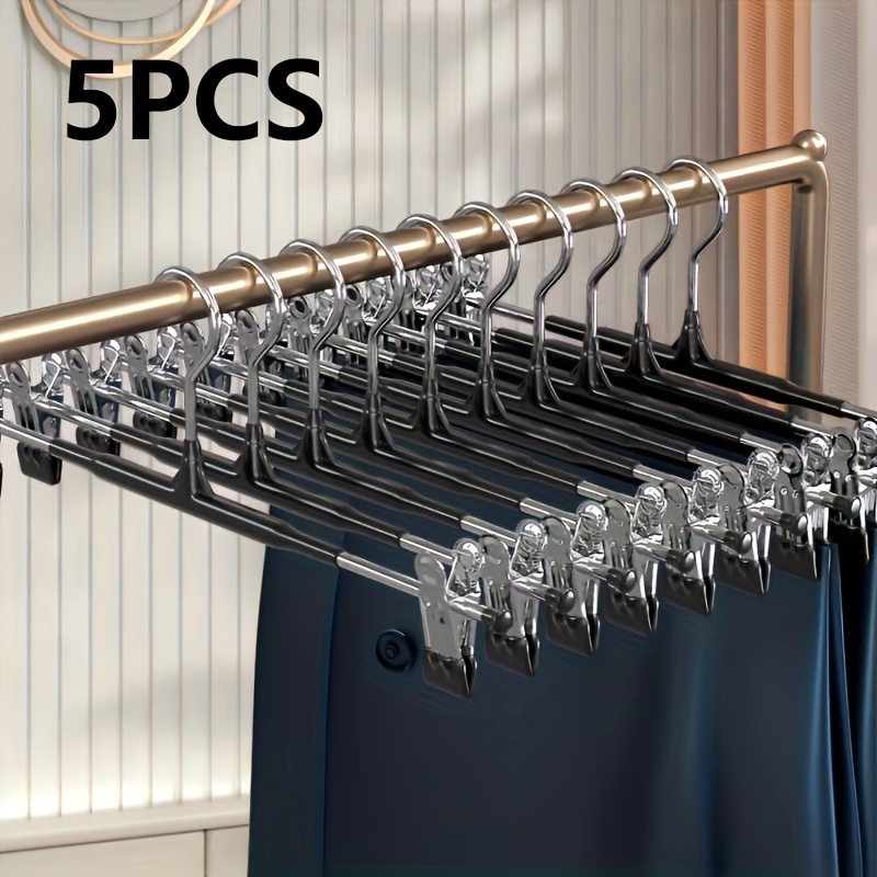 

5-pack Heavy-duty Stainless Steel Hangers - Non-slip, Space-saving For Pants, Skirts, Socks & Jackets Hangers For Clothes Pants Hanger