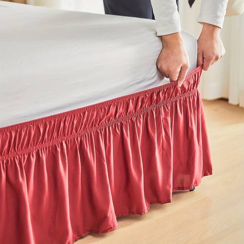 wrap around dust ruffle bed skirt fashionable long lasting with double elastic belts size beds with 15 inch tailored drop adjustable elastic strap pleated bedskirt with brushed fabric wrinkle free machine wash