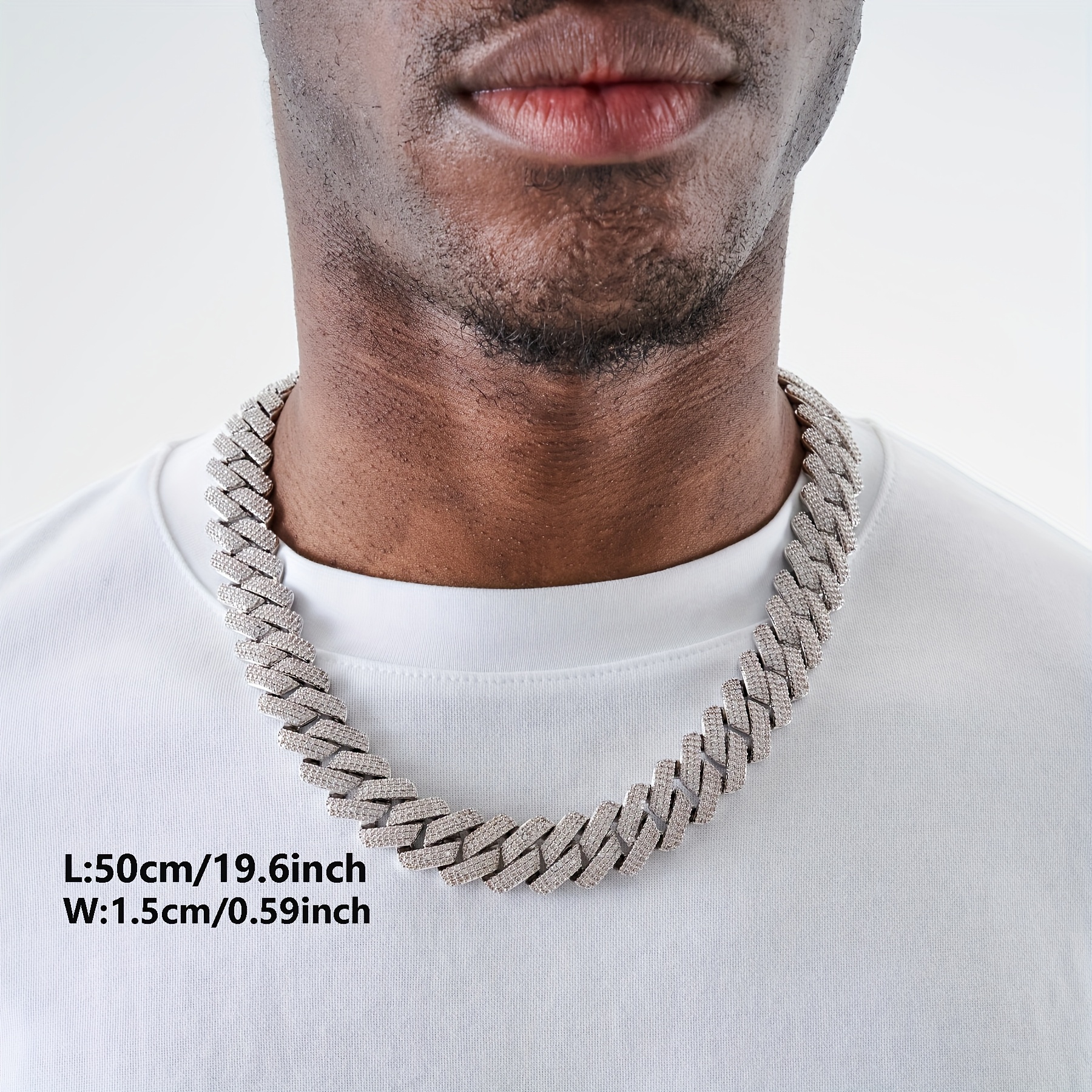 TEMU Cuban Link Chain, Hip Hop Rock Cuban Necklace, Unisex, Fashionable And . Elegant And , A Versatile Vintage-style Accessory Suitable For Women,