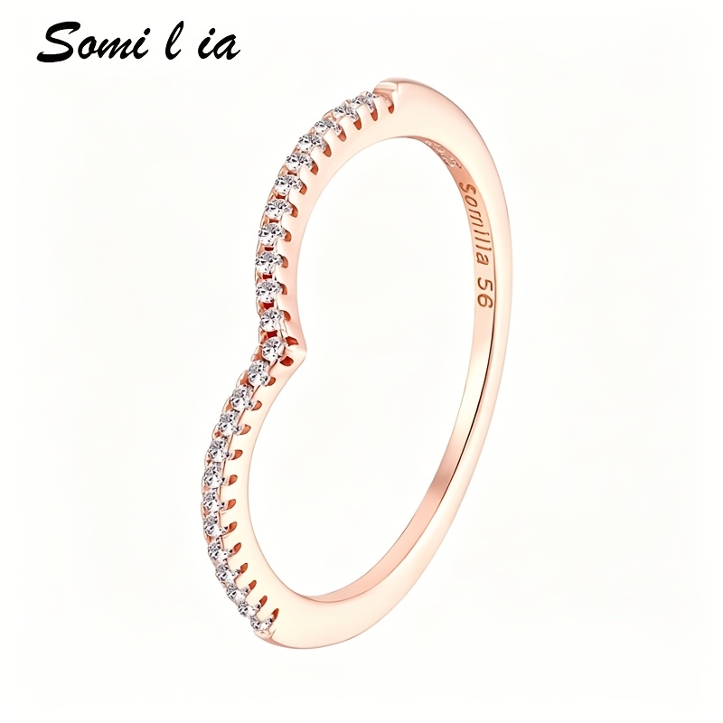 Ladies' Light Luxury Rose Golden Love Ring, Holiday Gift