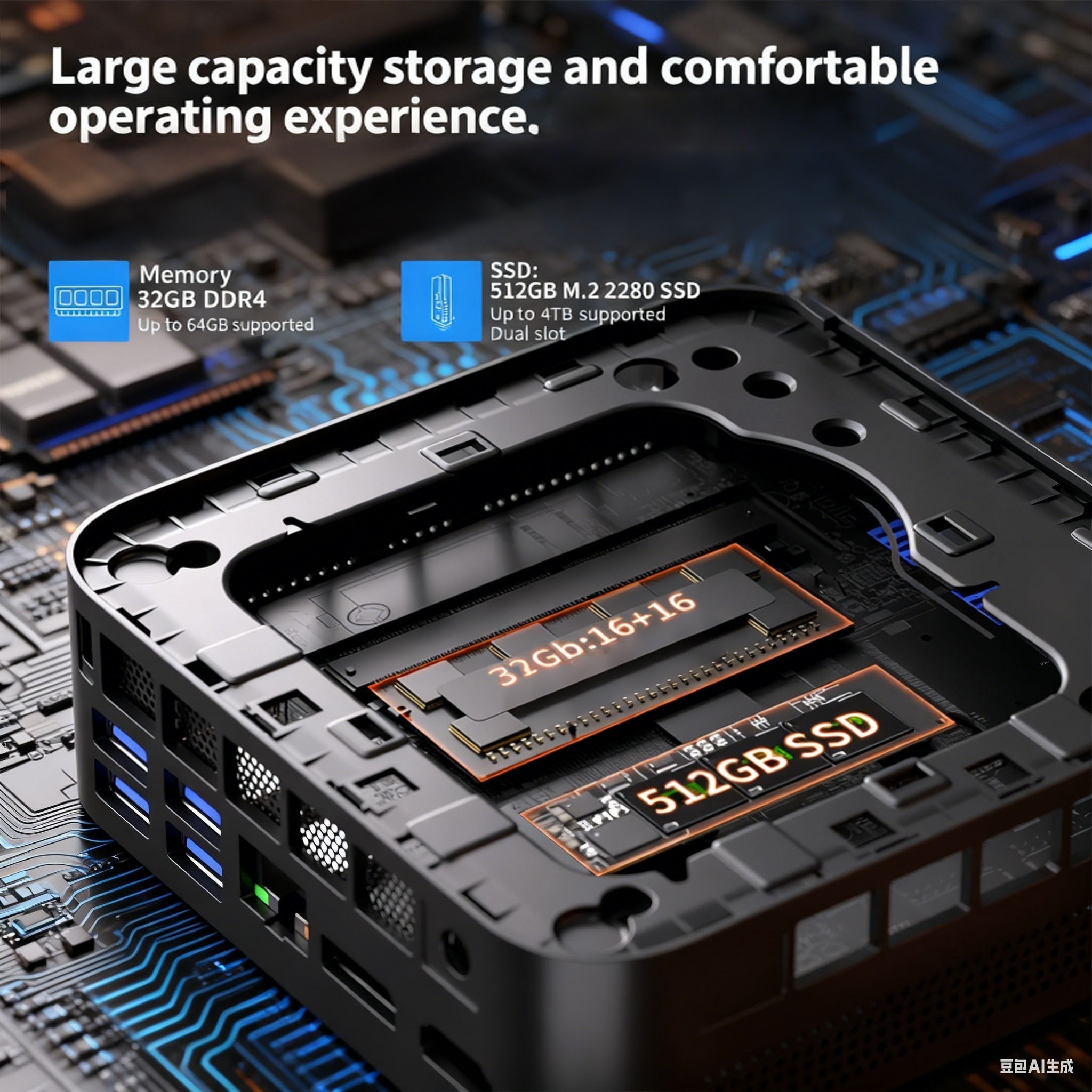 PC AMD Ryzen 7 7730U (tot 4.5GHz) 32GB DDR4 1TB SSD met Radeon Graphics | Desktop Computer voor Kantoor/Thuisbioscoop/Vergadering/Zakelijk/Reis | USB3.2