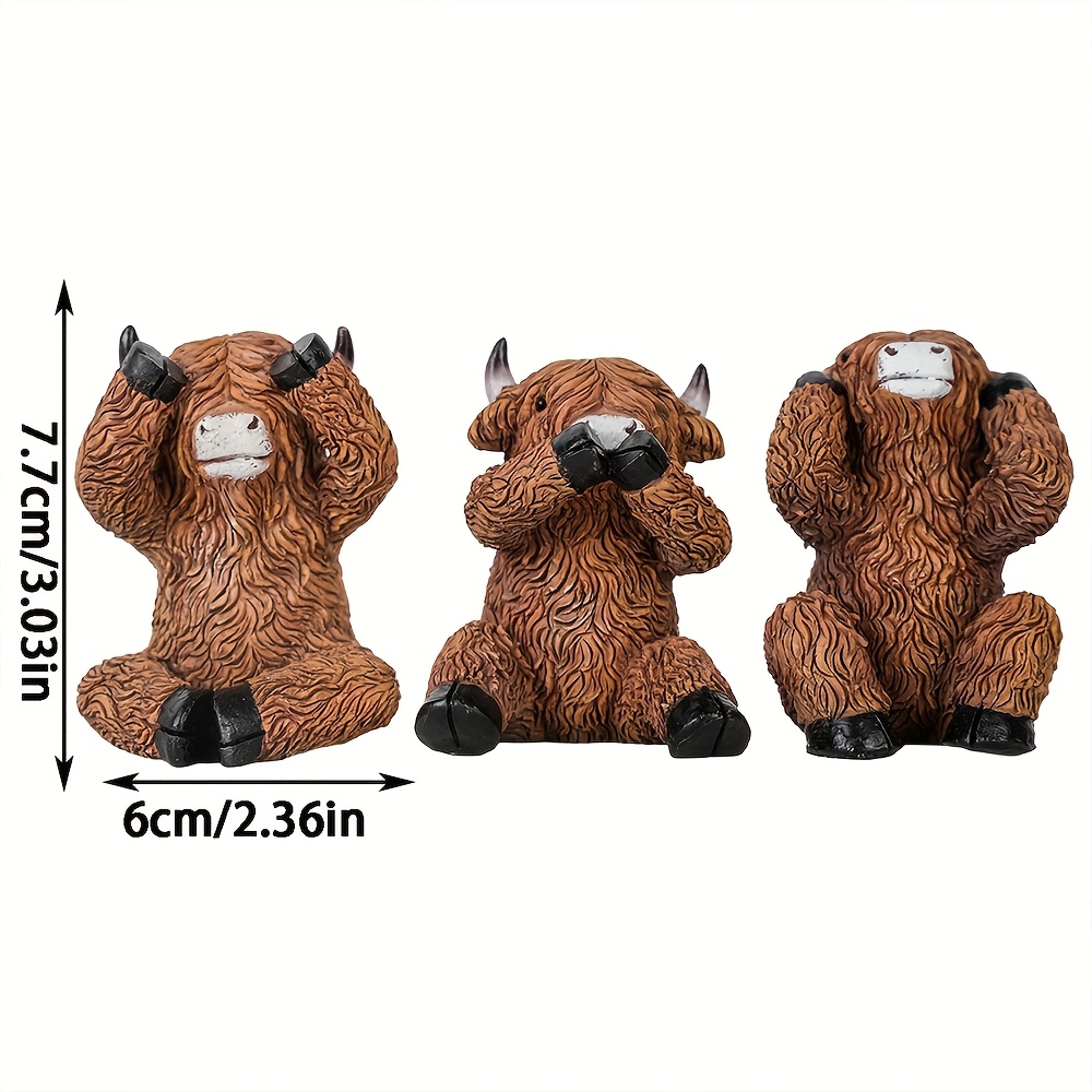 3pcs Whimsical Creative 3 Resin Crafts, Home Desktop Entryway Cabinet Decorative Ornaments, Outdoor Garden Courtyard Simulation Animal Decorative Ornaments