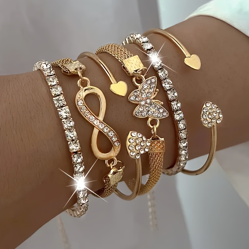 6pcs set     elegant luxury bangle bracelet set   womens jewelry
