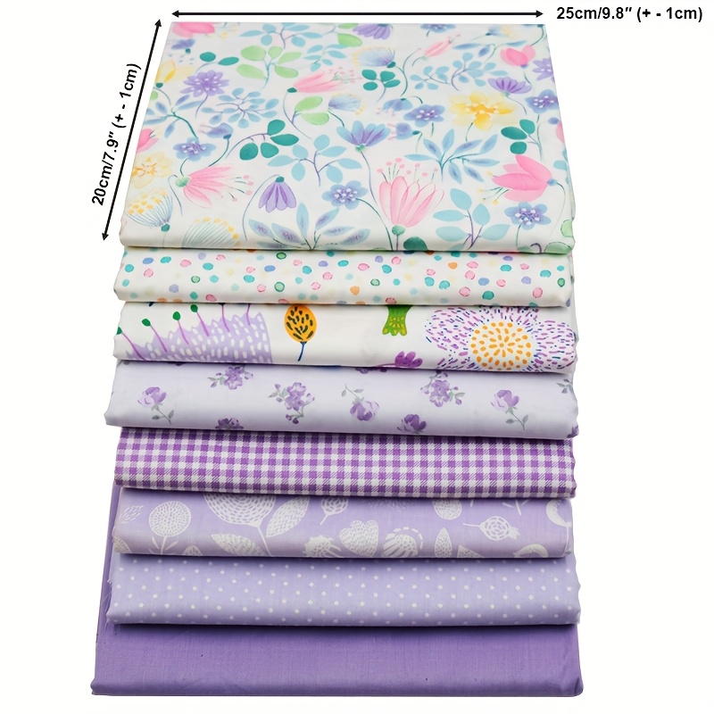 8 Colors/lot Purple Series Cotton Fabrics Printed Sewing Cloth Quilting Fabrics For Needlework Diy Doll Cloth Material