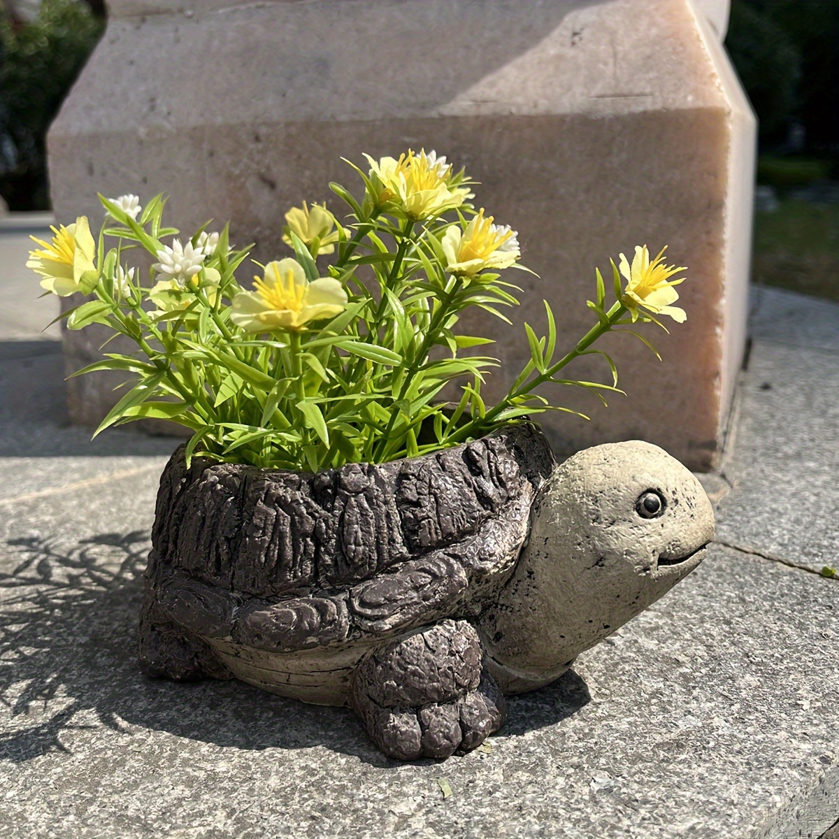 TEMU Estatua de pequeña y adorable, de resina para plantas suculentas, decoración para embellecer el jardín o .