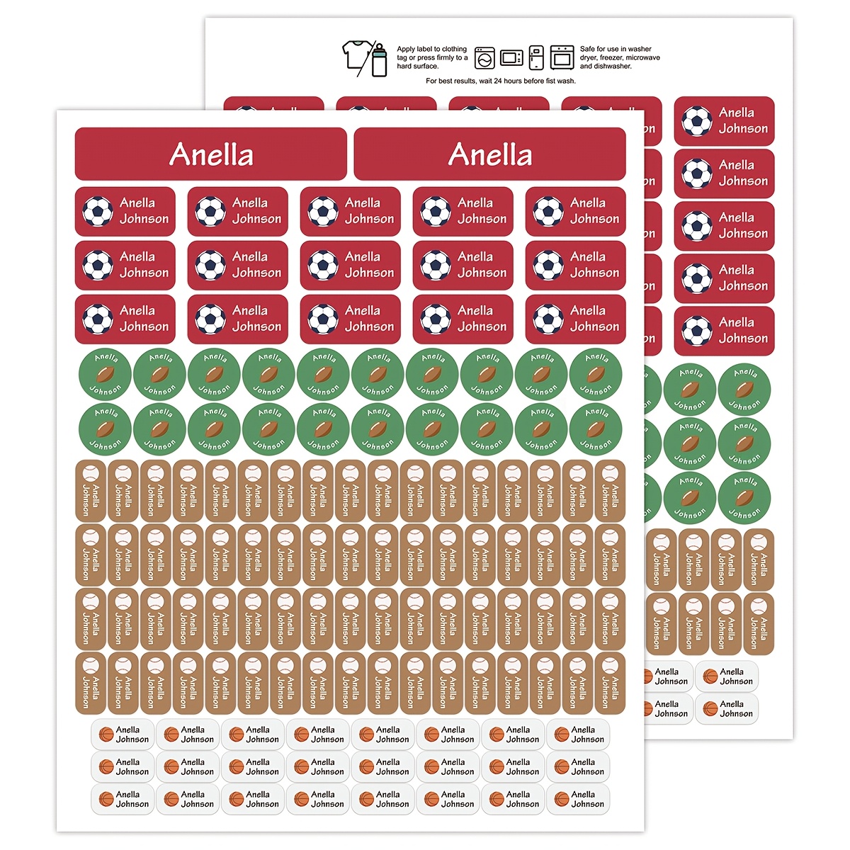 TEMU 234pcs Étiquettes Autocollantes Personnalisées avec Nom et Couleur, Autocollants Personnalisés, Autocollants de Nom, Autocollants Personnalisés