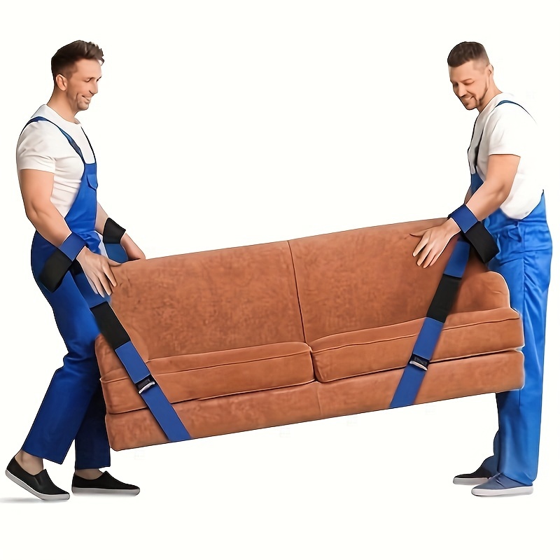 

Moving Straps, 2-person Lifting And Moving System With 12 Comfortable Thickened Sponge Pads, Lifting Straps For Moving Furniture, Appliances, Mattresses, Heavy Objects Up To 800 Lbs, Blue