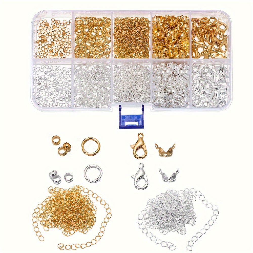 

1set Alloy Jewelry Kit - Diy Plunger End, , Jump Rings, Copper , No Needed, For Jewelry Making Accessories Supplies