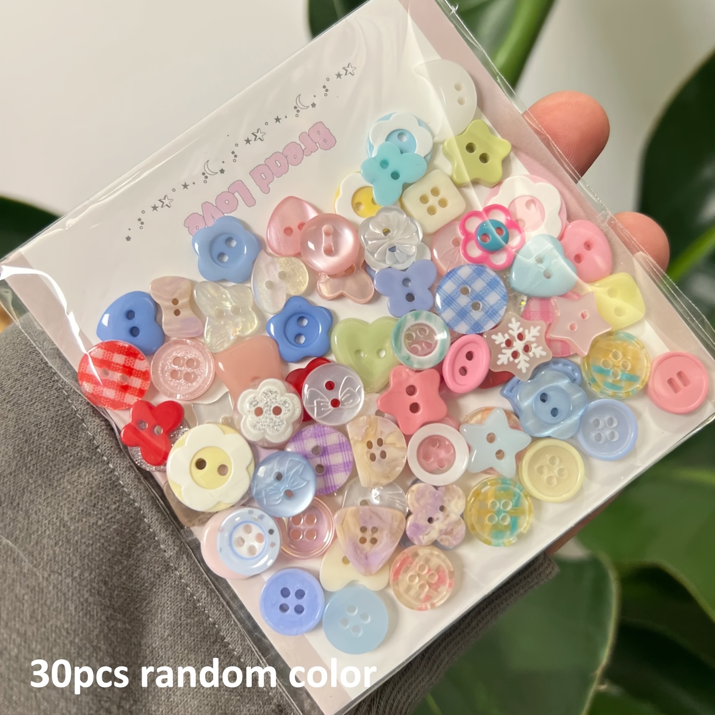 E-shop 30 Stück zufällige niedliche frische Harzknöpfe – zufällige Musterverteilung, DIY-Schmuck-Bastelzubehör, Nähhilfsmaterialien, kleine Knöpfe