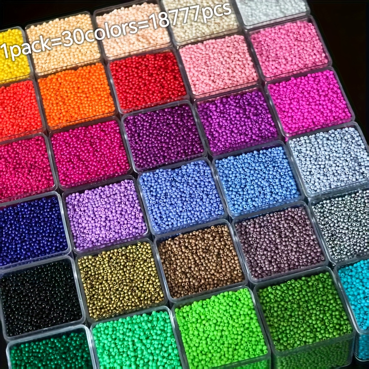 E-shop 18777 Stück 1,8 m Böhmische Glasperlen, 30 Farben, Einheitliche Größe für Kleidungsstickerei Handmade-Accessoires. Jede Perle ist gleich groß,