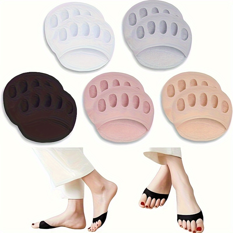 TEMU 5pairs Ball Of Foot Cushions, Metatarsal Pads, Invisible Socks For Women And Men, Soft Foot Pads