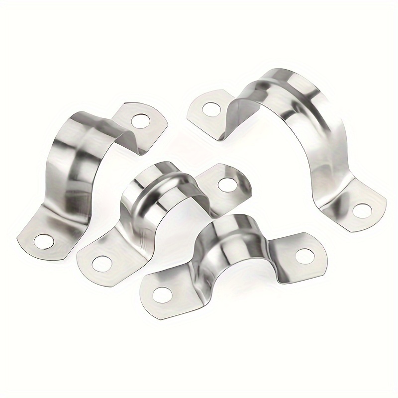 160pcs stainless steel u shaped pipe clamps set metal u clips hose bracket with screws assorted sizes for plumbing cable management details 0