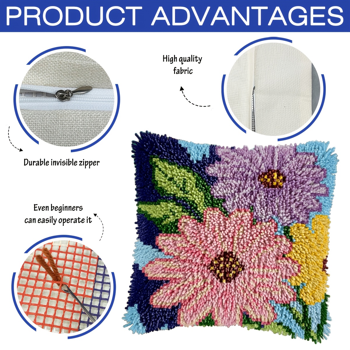 Hook Kit Pastoral Floral Pattern Craft Material Bag