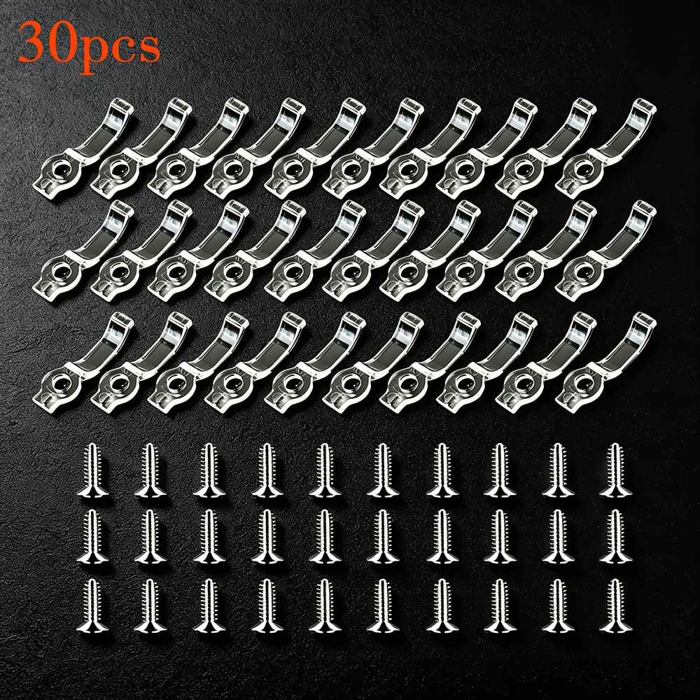 TEMU 30pcs High- Pc Straight Led Strip Clips, Screw-mounted Led Strip Holders, Compatible With 8-10mm Epoxy-coated / Sleeved Led Strips, For Indoor