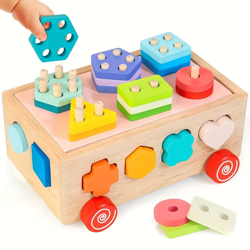 Wooden Shape Sorter Intelligence Car Toy