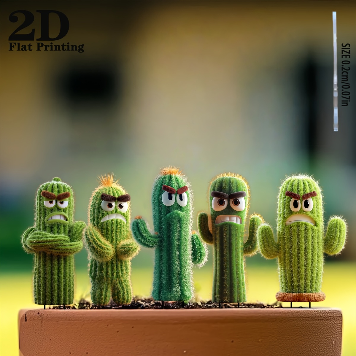 E-shop 2D Flat - 【2D Flat】 2D Flat - [2D Flat] 2D Plane, 5er-Set Miniatur Kaktus Begleiter Gartenstecker, Exquisite Ornamente für Blumentöpfe, Sehr gut