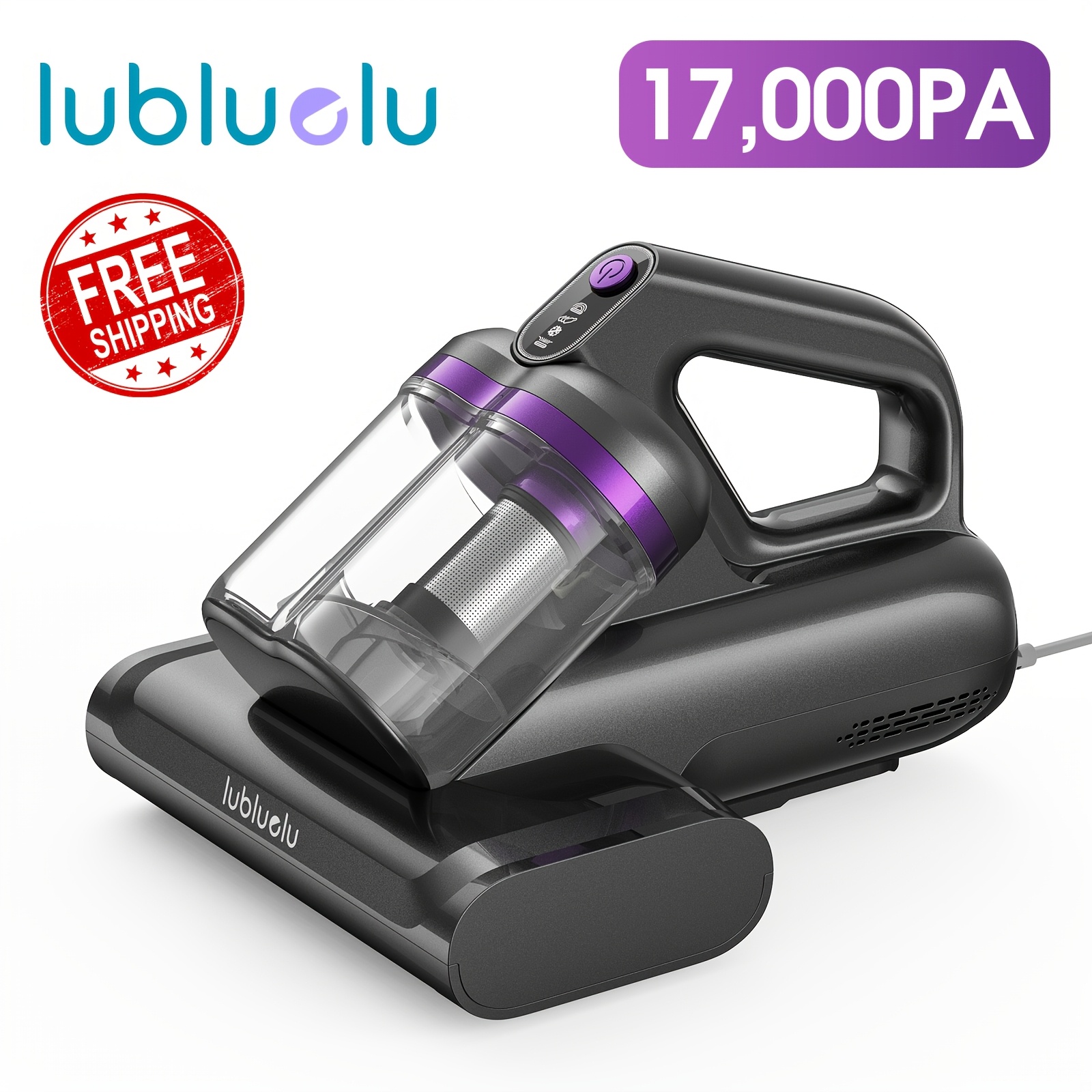 E-shop Lubluelu Handstaubsauger fürs Bett, 17Kpa starke Saugkraft, HEPA-Filter, großer Staubbehälter, mehrstufige Filterung, Schmutztrennsystem,