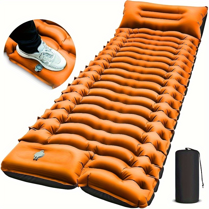 Camping Sleeping selling Pad, Ultralight Camping Mat with Pillow Built-in Foot Pump