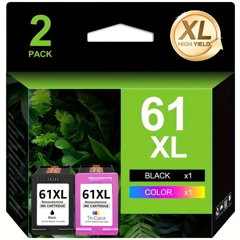 TEMU 2 Pack Fit For 61 61xl Ink Cartridge Replacement For 61 61 Xl Black & Compatible With 4500 5530 4501 4502 4630 4635 4632 2541 2542 Printers (1