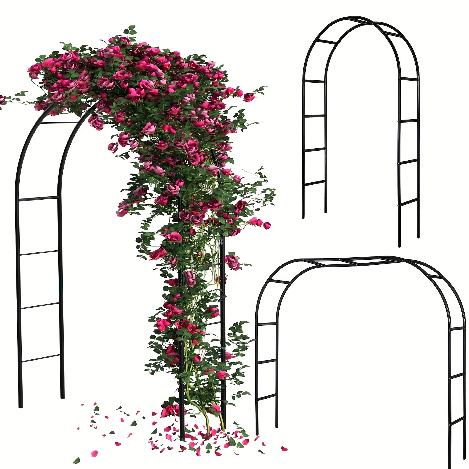 

3 Garden Arch Trellis Wedding Arches Pergola 7.9 Ft, 2 Way Assemble, Durable Wedding Trellis For Climbing Plants Outdoor Bridal Party Decoration