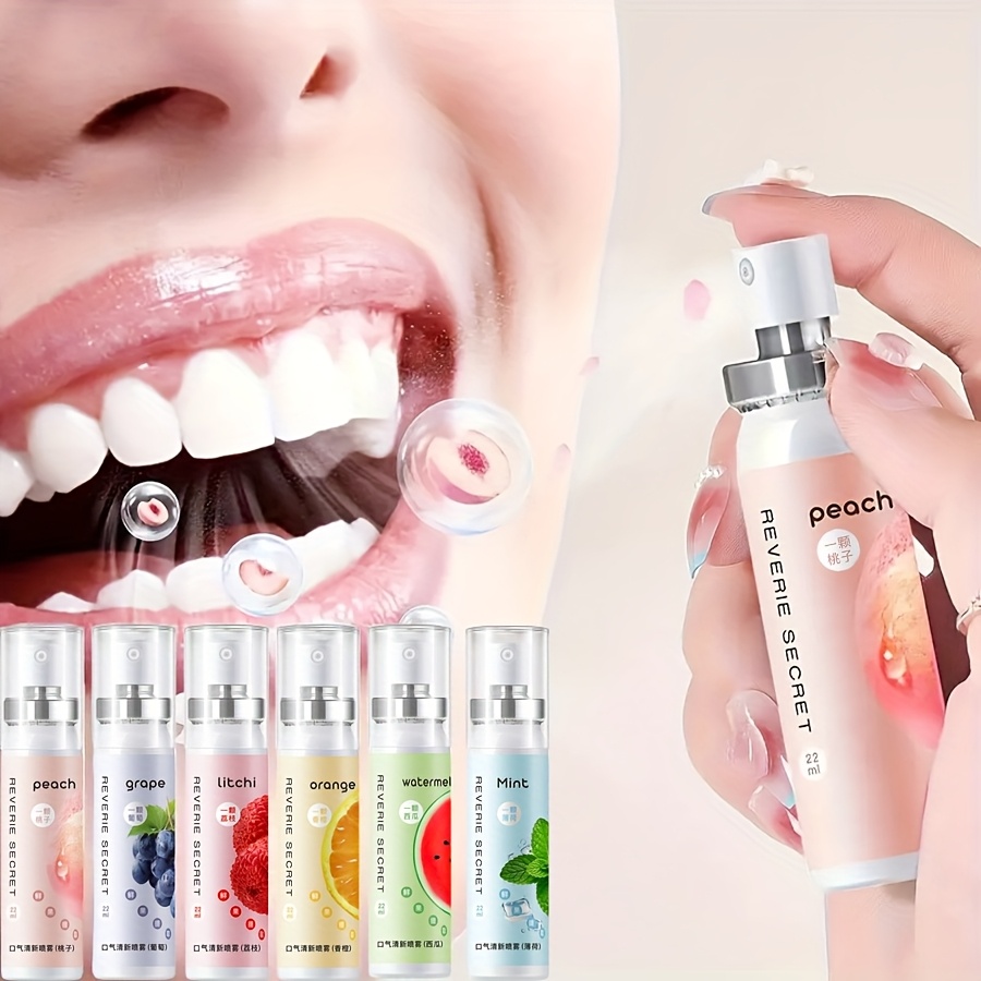 fruit flavor   spray   breath non irritating formula mild and non   mint breath   anywhere easy to carry