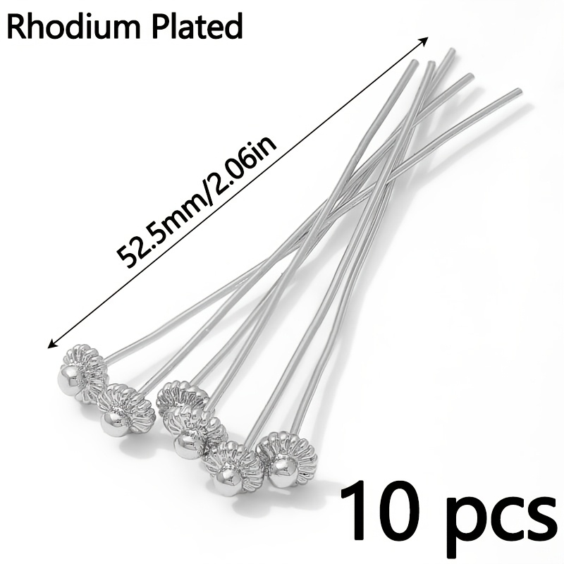 TEMU 10pcs Épingles en laiton plaqué or pour fournitures de fabrication de bijoux, épingles de fleurs pour ajouts d'oreilles, accessoires de bijoux