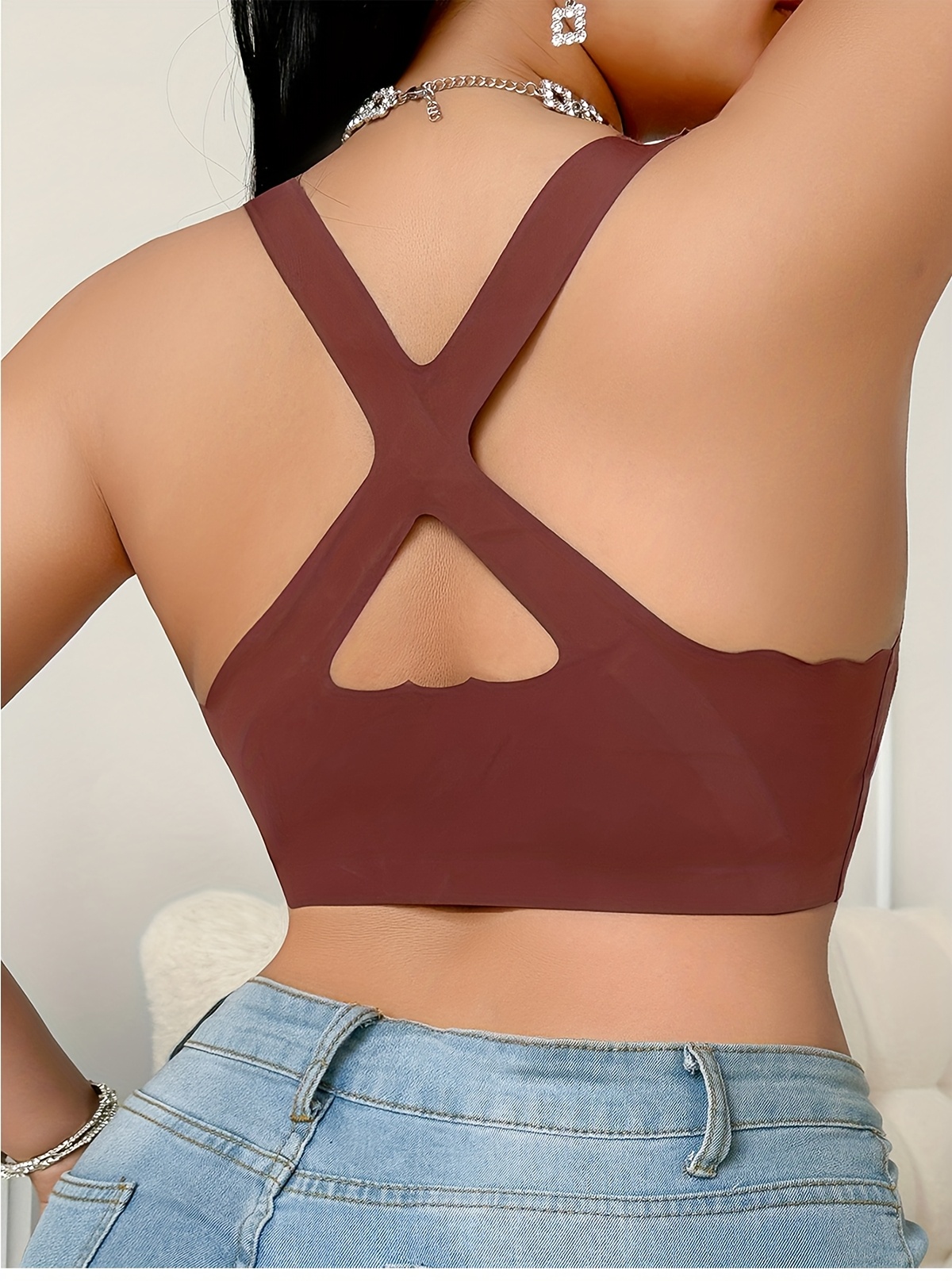 Plus size traceless push up and anti-sagging wireless bra anti-slip bra women breast holding comfortable breathable top Truss chest pad beauty back Vest Women