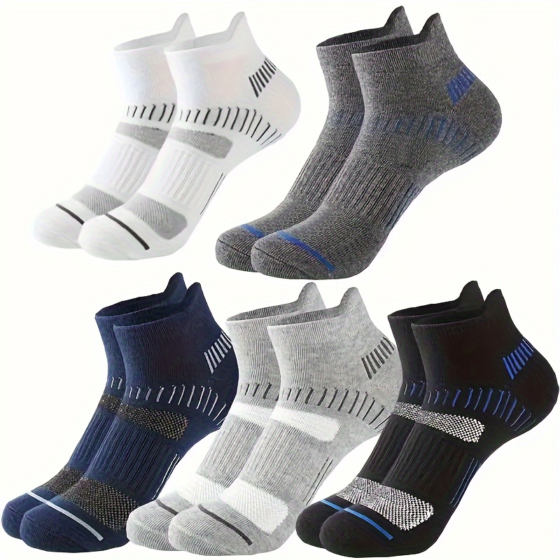 

5 Pairs Of Men's Low Cut Ankle Socks, Anti Odor & Sweat Absorption Breathable Soft , For All Outdoor Wearing