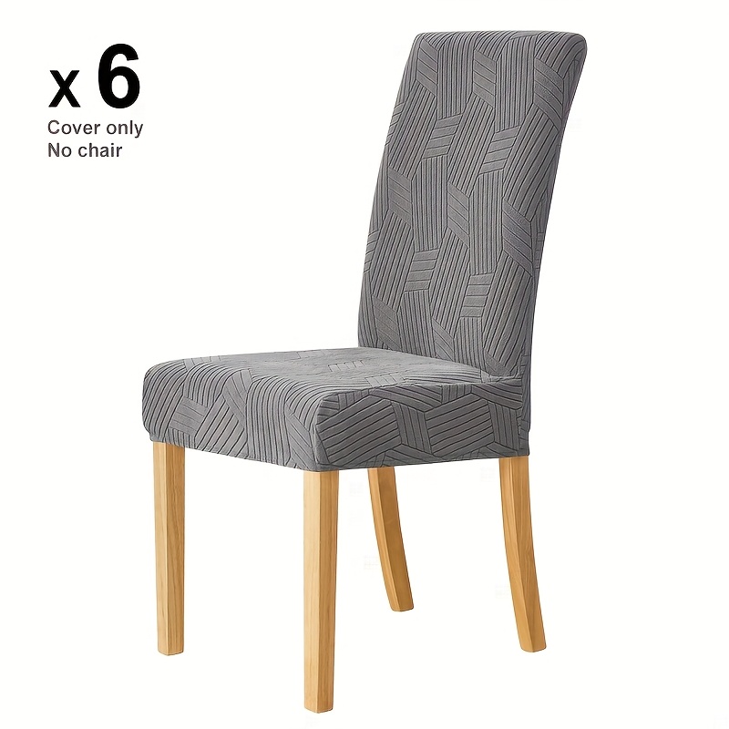 TEMU 4/6pcs Of Elastic Large Twill Jacquard Fabric Chair Covers For Hotel And Home Dining Chairs
