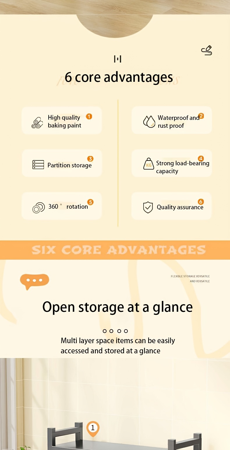 One Movable Storage Rack, a Four-Tier Adjustable Kitchen Shelf Featuring Three Wire Baskets, Designed for Organizing And Storing Items in The Kitchen. This Metal Shelf Rack Comes with Wheels And Is Ideal for Use in The Garage, Pantry