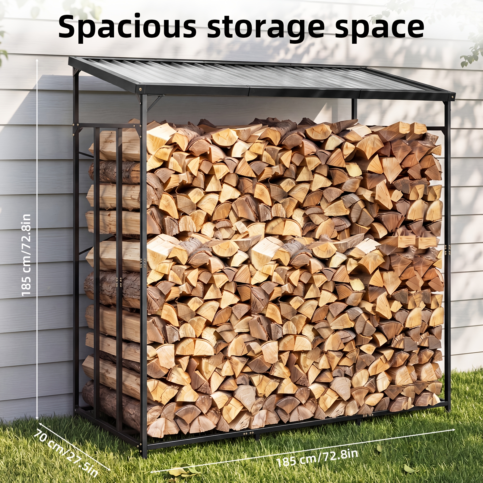 Image of Firewood Storage Rack, Outdoor Firewood Rack, High-strength Carbon Steel Construction, Weather-resistant, Suitable For Storing Firewood