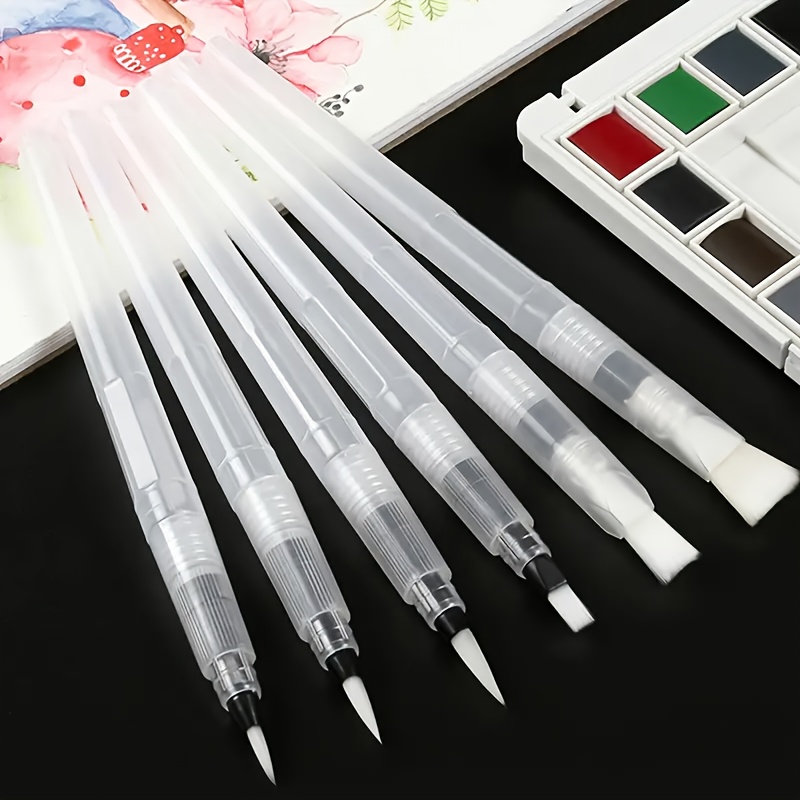 6pcs Watercolor Come Water Pen Water Soluble Pen Tip Pen Used For Calligraphy Going Out And Writing