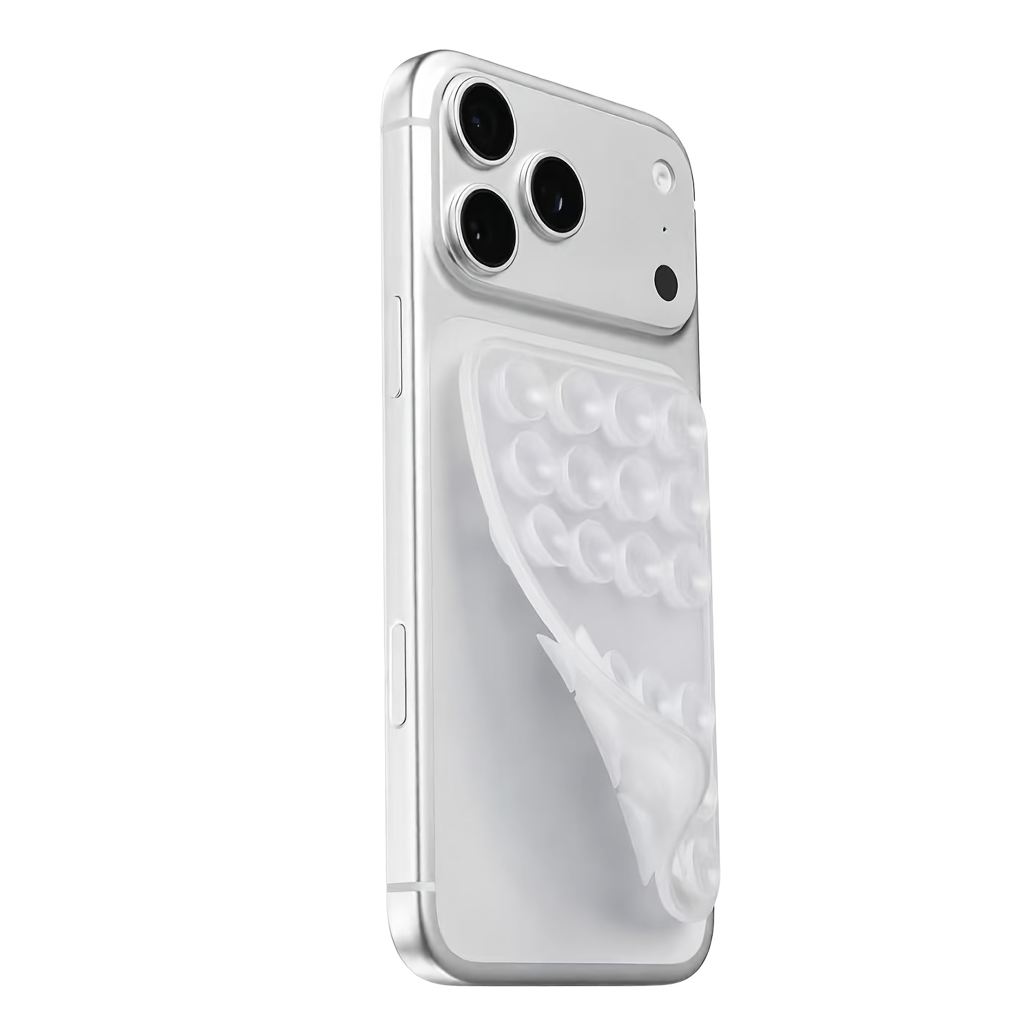 TEMU Soporte de teléfono mejorado de TPU transparente con de cara y soporte desmontable - Compatible con , adhesivo antideslizante portátil adecuado