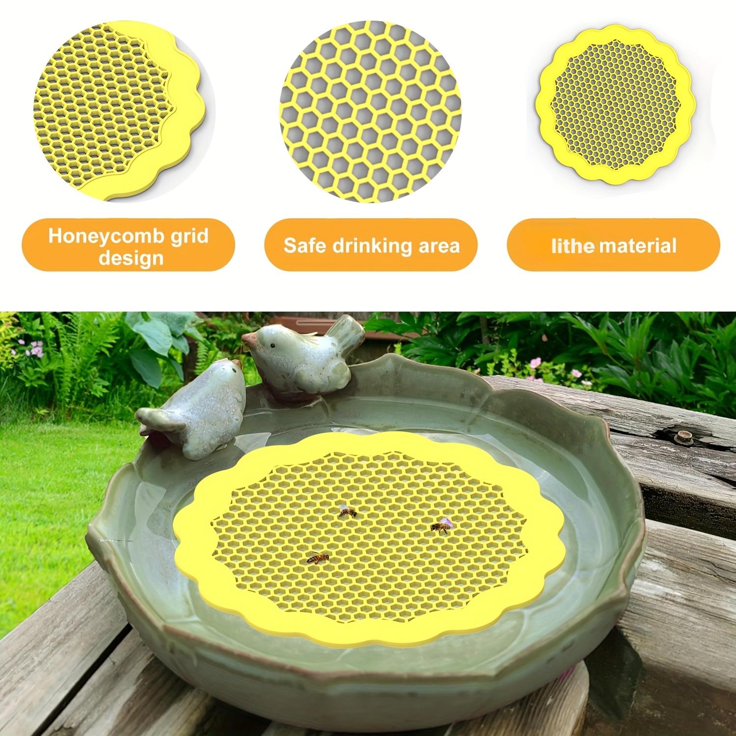 1pc/2pcs/4pcs/8pcs Bee Feeder, Floating And Anti Sinking Design, Outdoor Honeycomb Water Dispenser, Essential Tool For Beekeeping.