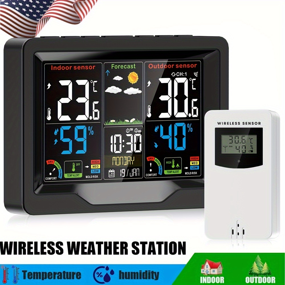 

Wireless Weather Station Digital Lcd Indoor & Outdoor Clock Calendar Thermometer