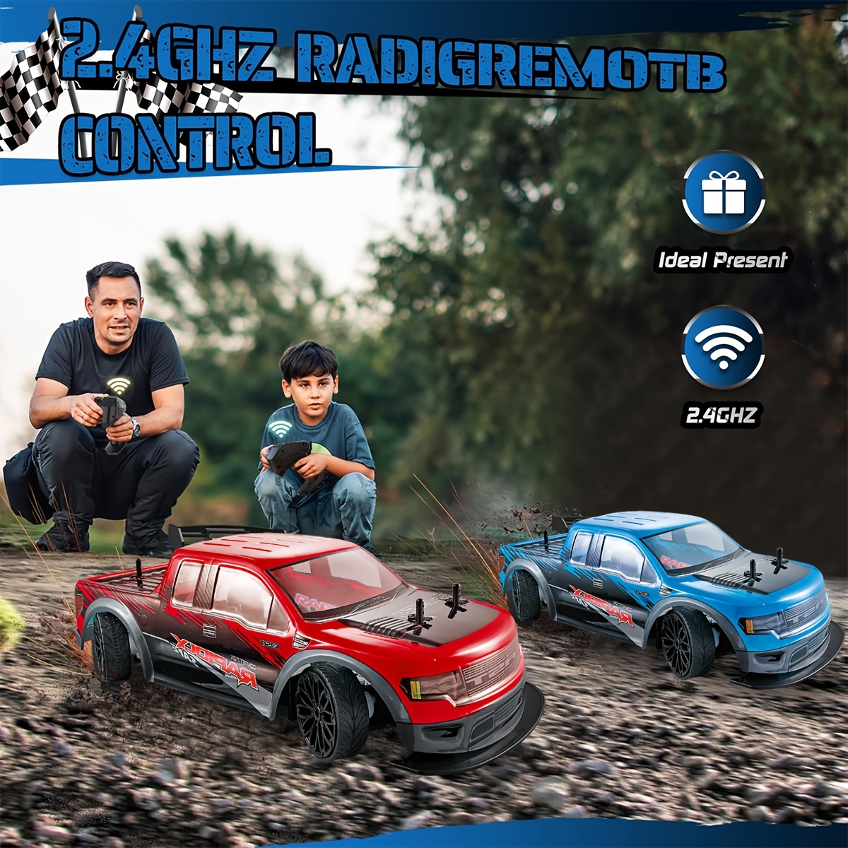 [High-speed RC Truck] High-speed RC Four-wheel Drive Drift Pickup Truck | Brushless Motor Off-road Climbing Car Suitable For Both Adults And Children A Birthday Or Christmas Gift For Friends And Children