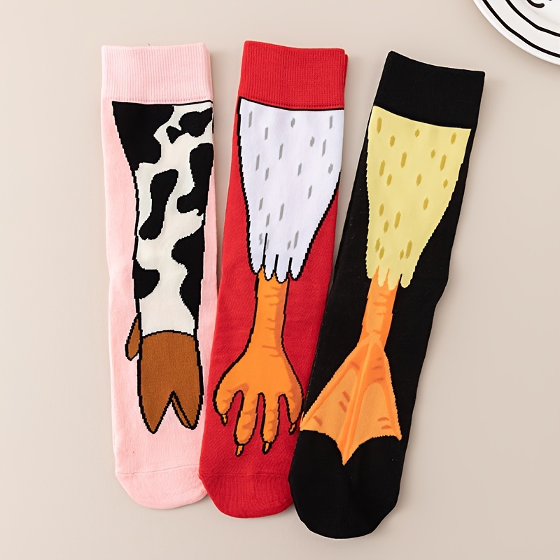 

3/5 Pairs Of New And Funny Animal And Creative Women's Long Socks And Socks Suitable For