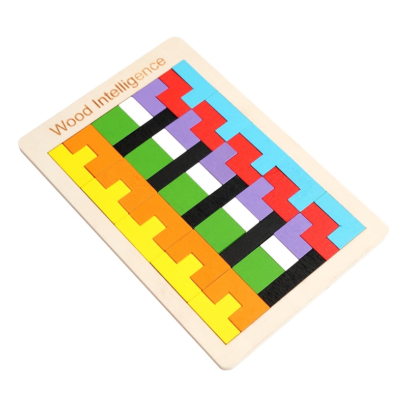 Image of A Colorful Wooden Block Puzzle Stem Educational Toy For Teenagers, An Intelligence Game That Cultivates And Problem- Skills