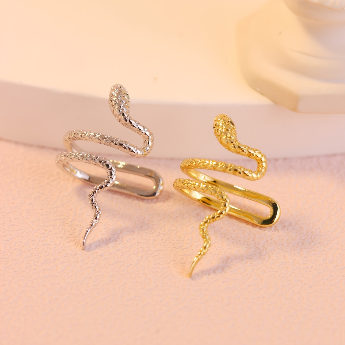 Snake Ear Cuff with Sparkling Cubic Zirconia