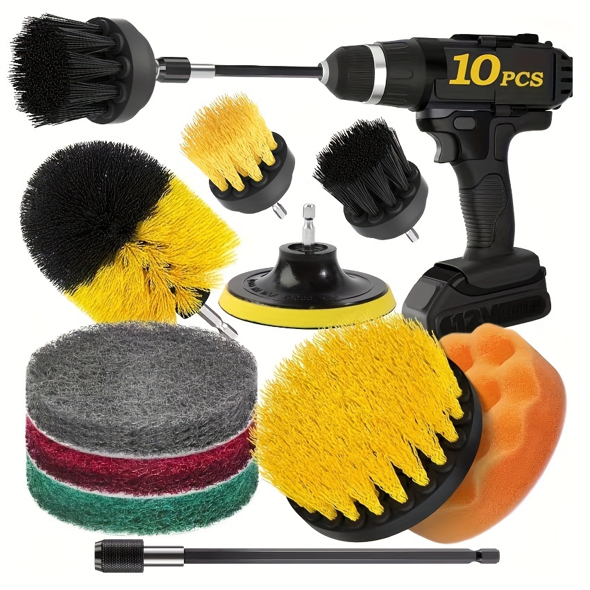 E-shop Bohrer Bürsten Zubehör Set, Mehrzweck Elektrischer Schrubber Reinigungsset, mit Bürste, Scheuerschwamm und Schwamm - 45/30/20/10 Stück Set, zur